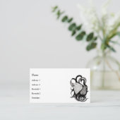 Witte Wolf met stamkunst van Raven Visitekaartje (Staand voorkant)