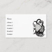 Witte Wolf met stamkunst van Raven Visitekaartje (Voorkant)