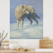 Witte Wolf Schilderij - Poster (Keuken)