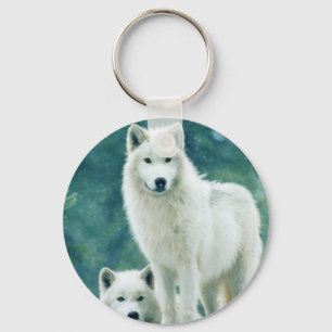 WITTE WOLF SLEUTELHANGER