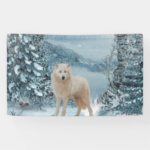 Witte wolf spandoek