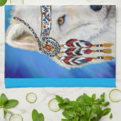 Witte Wolf Theedoek (Gevouwen)