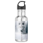 Witte wolf waterfles  (Voorkant)