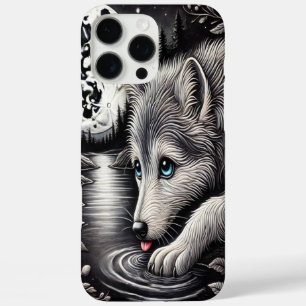 Witte Wolf's Manierlijke Moment iPhone 16 Pro Max Hoesje