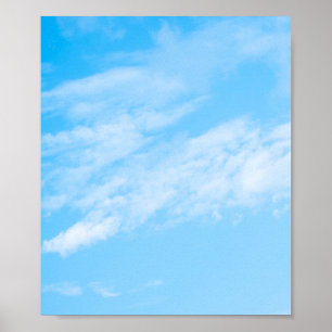 Witte wolk op blauwe achtergrond poster