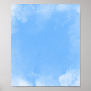 Witte wolk op blauwe achtergrond poster