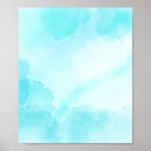 Witte wolk op blauwe achtergrond poster