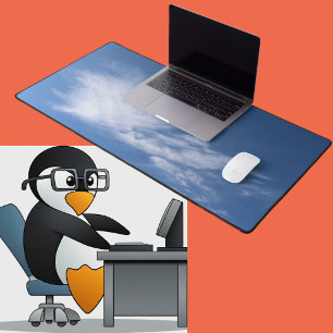 Witte Wolken en Blauwe Hemel Modern Fotografisch Bureaumat