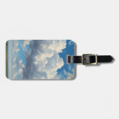 Witte wolken en heldere blauwe lucht bagagelabel (Voorkant horizontaal)