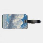 Witte wolken en heldere blauwe lucht bagagelabel (Achterkant horizontaal)