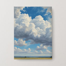 Witte wolken en heldere blauwe lucht button