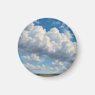 Witte wolken en heldere blauwe lucht magneet