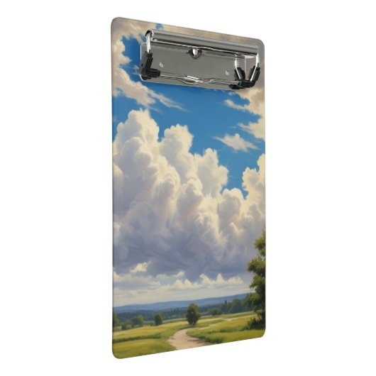 Witte wolken en heldere blauwe lucht mini klembord (Schuin)
