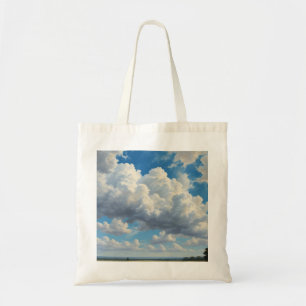 Witte wolken en heldere blauwe lucht tote bag
