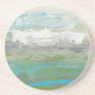 Witte wolken Het prachtige landschap overzien Zandsteen Onderzetter