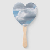 Witte wolken in de blauwe lucht handwaaier (Voorkant)