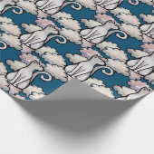 Witte wolken kat in de bewolkte dag cadeaupapier (Hoek)