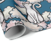 Witte wolken kat in de bewolkte dag cadeaupapier (Rol Hoek)