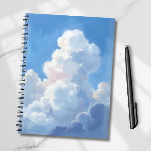 Witte Wolken Mooie Blauwe Lucht Aquarel Notitieboek