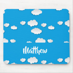 Witte wolken op blauw muismat