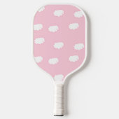 Witte wolken op roze pickleball paddle (Achterkant)