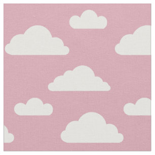 Witte wolken op roze stof van Nicole Janes