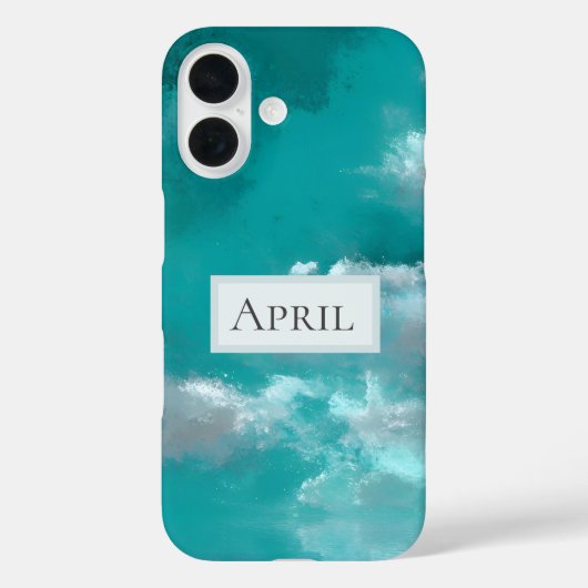 Witte wolken op turquoise Case-Mate iPhone case (Achterkant)