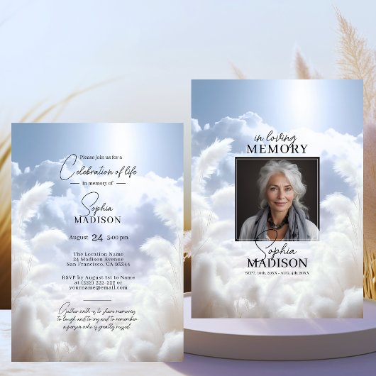 Witte Wolken Pampas Viering van het Leven | FOTO Kaart