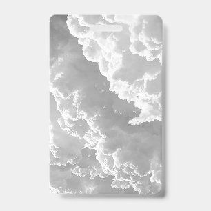 Witte wolken, Weergrafieken, Bewolkte Clipart Badge
