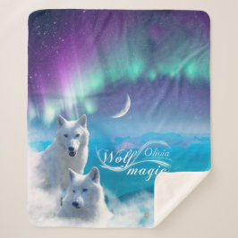Witte wolven gepersonaliseerd sherpa deken