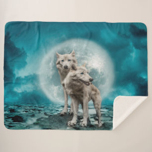 Witte Wolven Sherpa Deken