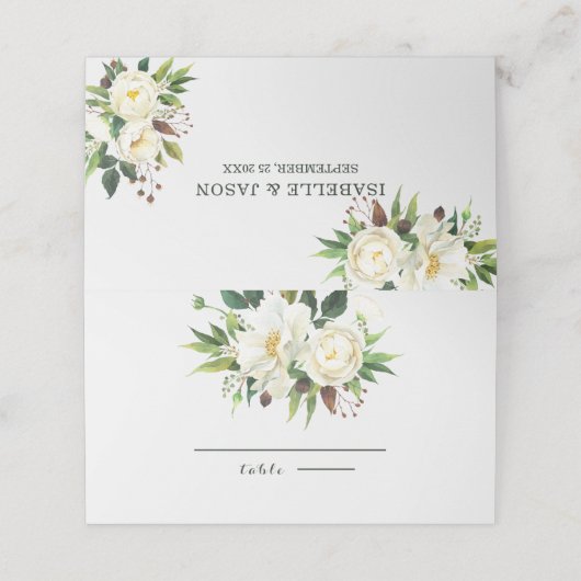 Witte zachte Rozen (Buitenkant ongevouwen)