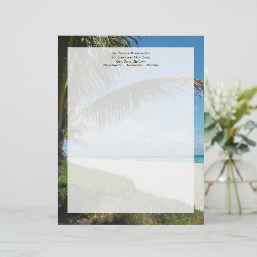 Witte zandbak met handpalm briefhoofd (Staand voorkant)