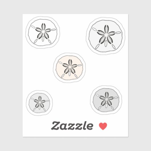 Witte zanddollars sticker (Vel)