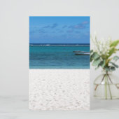 Witte zandstrand van Flic en Flac Mauritius overlo Briefpapier (Staand voorkant)