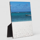 Witte zandstrand van Flic en Flac Mauritius overlo Fotoplaat (Zijkant)