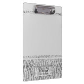 Witte Zebra Glitter Granite Glam Persoonlijk Klembord (Rechts)
