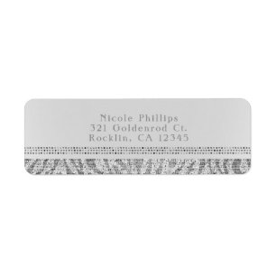 Witte Zebra Glitter Lovertinningskaart Etiket