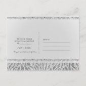 Witte Zebra Glitter Lovertjes Glam Sla de Datum Op Aankondigingskaart (Achterkant)