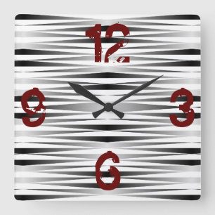 Witte Zebra-ontwerpklok Vierkante Klok