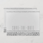 Witte Zebra Sparkle Sequins Glam Bewaar de datum Aankondigingskaart (Voorkant / Achterkant)