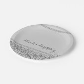 Witte Zebra Sparkle Sequins Glam Modern Party Papieren Bordje (Gekanteld)