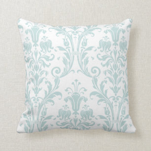 Witte Zee Schuimgroen Damask Floral Swirls Kussen