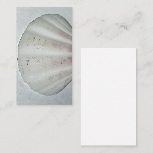 Witte Zeeschelp visitekaartje neutrale kleuren (Voorkant / Achterkant)