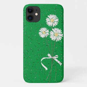 witte zeeschildpadden met regendruppels op groen iPhone 11 hoesje