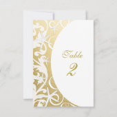 Witte Zeester Gouden Strand Tafel Nummers Kaart (Achterkant)