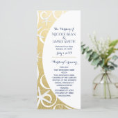 Witte Zeester Gouden Strand Trouwprogramma Programma (Staand voorkant)