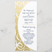 Witte Zeester Gouden Strand Trouwprogramma Programma (Voorkant)