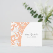 Witte Zeester Koraal Strand Bruiloft Save The Date Aankondigingskaart (Staand voorkant)