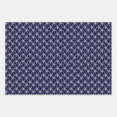 Witte zeester tegen een blauwe achtergrond inpakpapier vel (Voorkant)